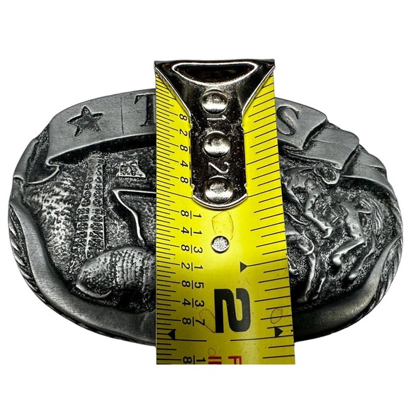 Texas‎ Lone Star Trophy Belt Buckle Antique Nickel 3" x 2" - Picture 7 of 8